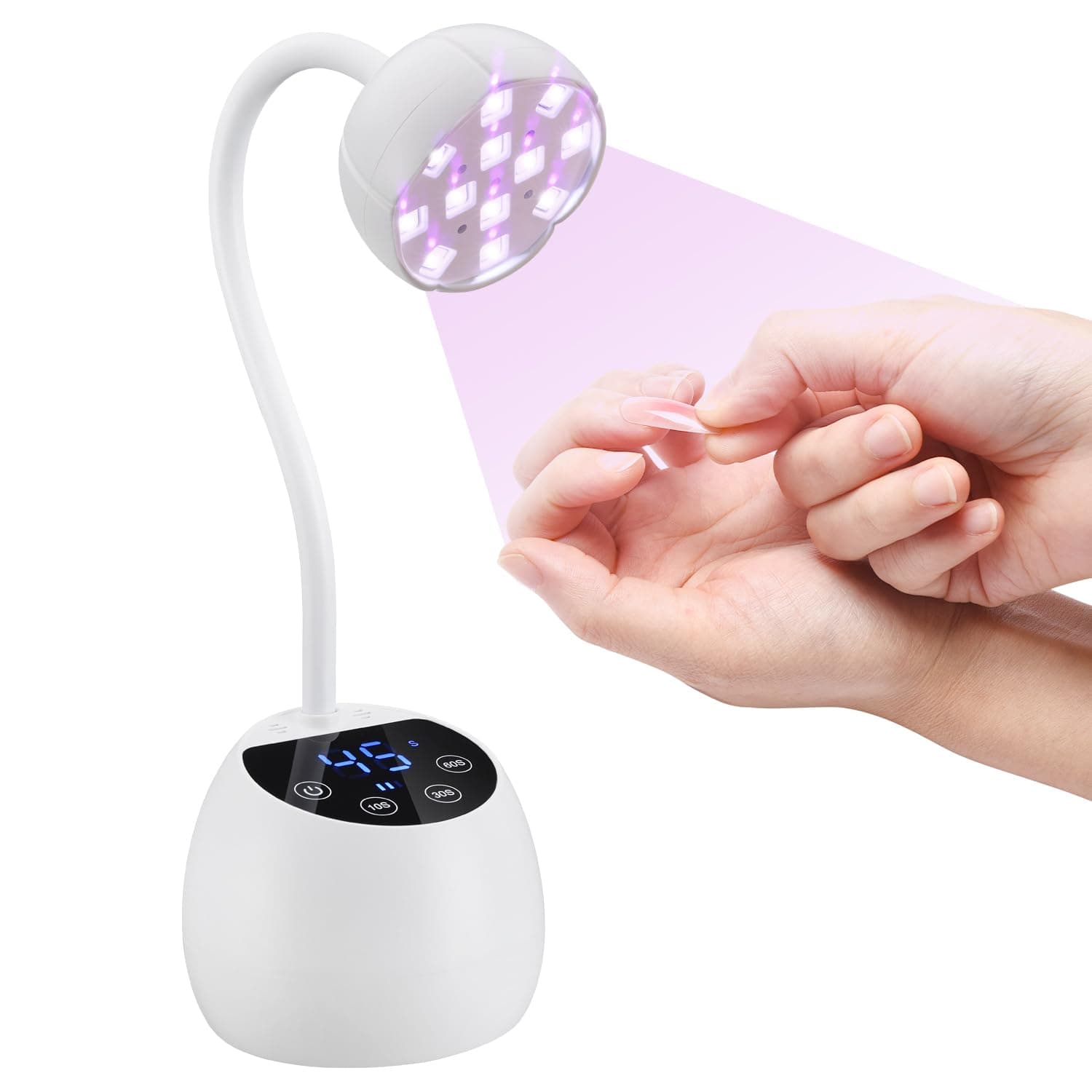 UV Nail Lamp Cordless Mini UV Light for Gel Nails Polish 36W Rechargeable LED Nail Light Nail Dryer with 4 Timers & Auto Sensor, Fast Curing Goosenecks Lamp for Home DIY Manicure - Image 1