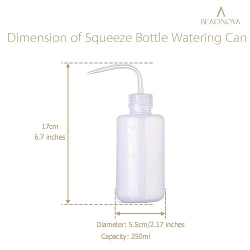 BEADNOVA Squeeze Bottle Plant Watering Bottle 250ml 8oz Small Wash Bottle Squeeze Plastic Small Watering Can for Indoor Plants Succulent Watering Can (1pc) thumbnail 2
