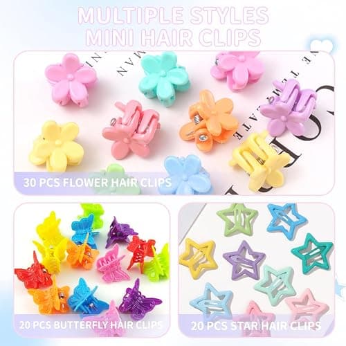 2076 pcs Hair Accessories for Girls Ponytail Holders Toddler Hair Ties with Mini Clip Hair Clips for Girls Rubber Bands Set thumbnail 3