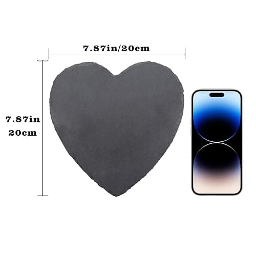 Turtle Tank Accessories, Heart-Shaped Slate Tile for Reptiles, Natural Rock Platform for Feeding & Basking, Aquarium Decor for Bearded Dragon, Tortoise, Gecko, Snake, Chameleon thumbnail 2