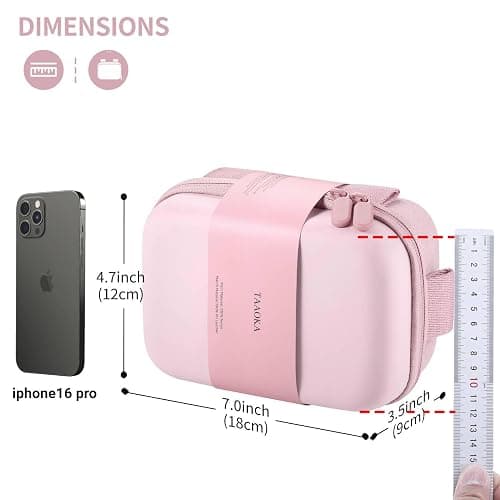 TAAOKA Digital Camera Case, Waterproof & Protective Small Camera Bag with 2 Carrying Ways, Lightweight camera sling bag for PowerShot ELPH 180/190 / Sony DSCW800/DSCW830 - Pink thumbnail 8