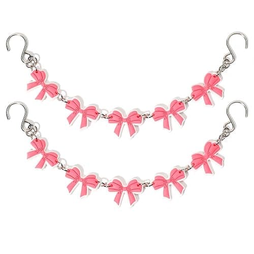 Yookuli 2Pcs Sunflower PVC Shoe Chains for Women, Shoe Charms for Clog Sandals, DIY Rubber Shoe Decoration Charms for Girls, Party Favor - Bow Pink thumbnail 2