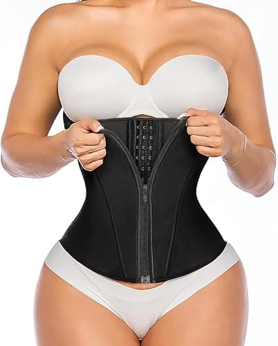 YIANNA Waist Trainer for Women Latex Underbust Tummy Control Waist Cincher Corset Hourglass Body Shaper Zipper and Hooks - Image 1