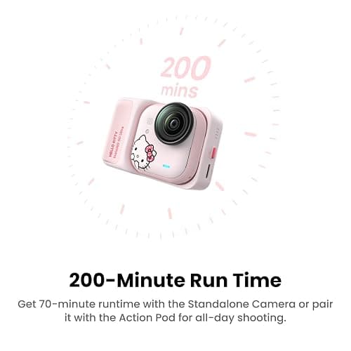 Insta360 GO Ultra × Hello Kitty Edition - Small 4K Vlogging Camera, 53g Ultralight Hands-Free POV Cam, 1/1.28"" Sensor, 200 Min Battery Life, Magnetic Wearable Action Camera for Creative Flexibility thumbnail 11