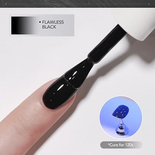 GAOY Gel Nail Polish Kit, Black and White 2 Colors 16ml Soak Off UV Gel Polish Set Highly Saturated for Nail Art DIY Manicure at Home thumbnail 4