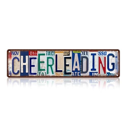 Vintage Sport Street Sign Cheerleading Wall Decor Metal Tin Signs | for Bar Home Bedroom Garage - Image 1