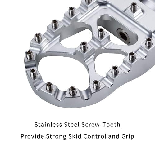 Hopider CNC Wide Foot Pegs 360° Roating MX Chopper Bobber Style for harley Dyna Sportster Fatboy Iron 883,Silver thumbnail 4