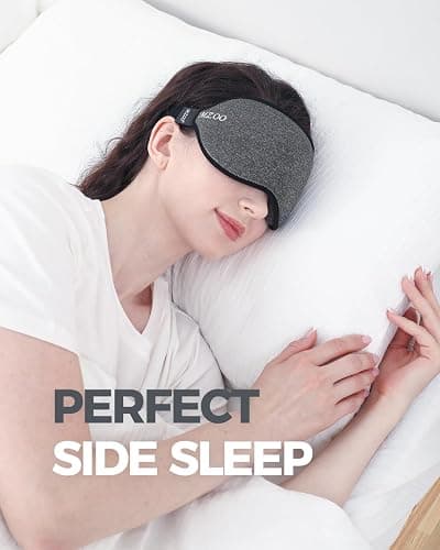 MZOO Luxury Sleep Mask for Back, Side Sleeper, Complete Light Blocking Sleeping Eye Mask Night Blindfold, 3D Zero Pressure & Spacious for Lash Extensions, Breathable Soft Eye Cover Flight Nap Travel thumbnail 2
