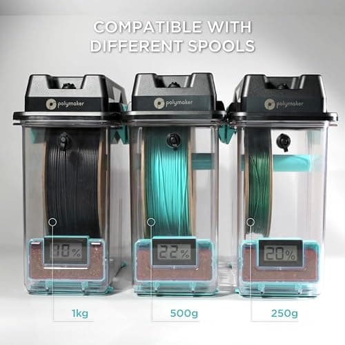 Polymaker 3D Printing Filament Storage Box - PolyDryer Box for Continuous Filament Sealing and Protection, 3D Printer Filament Holder Compatible with PA Nylon, PLA, PVB, PETG, ABS, TPU 1.75mm 2.85mm thumbnail 3
