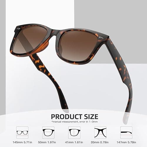 MEETSUN Retro Polarized Sunglasses for Women Men Classic Mirror Lens Driving Trendy Sun Glasses UV Protection (3 Pack) thumbnail 6