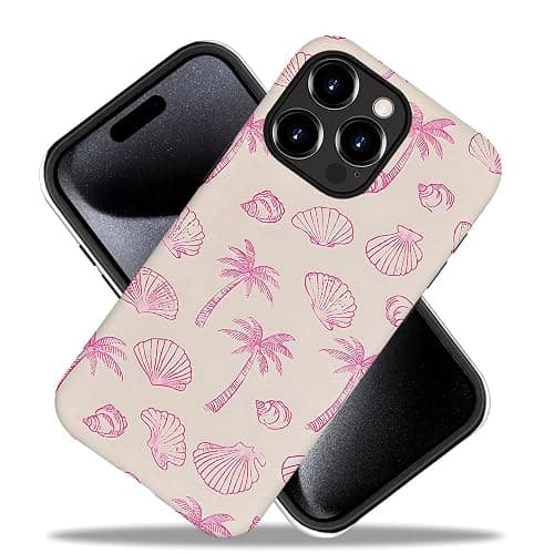 DAIZAG Case Compatible with for iPhone 16 Pro Max,Pink Seashells Palm Trees Beach Phone Case for iPhone 16 Pro Max for Girl Women Boy Men thumbnail 2