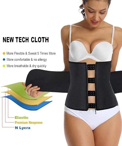 HOPLYNN Neoprene Sweat Waist Trainer Corset Trimmer Shaper Belt for Women thumbnail 5