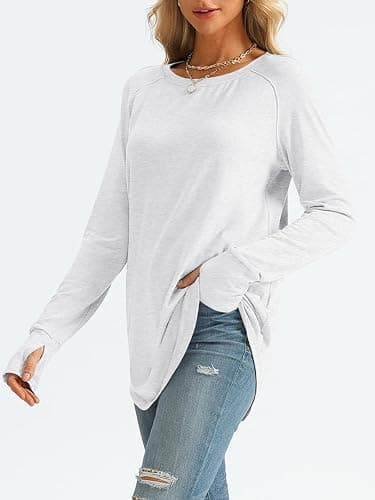 AUTOMET Womens Long Sleeve Shirts Crew Neck Casual Tshirts Fall Fashion Tops Loose Fit Lightweight Y2k Outfits Clothes thumbnail 3