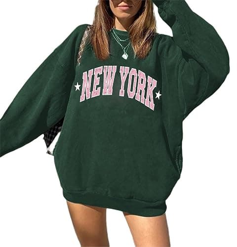 LilyCoco Women's Graphic Sweatshirts Oversized Long Sleeve Sweatshirt Pullover Tops - Image 1