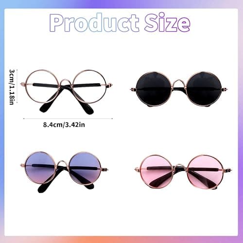 BOXOB 4pcs Doll Glasses, 4 Colors Plastic Doll Dress up Eyeglasses Toy Glasses Costume Accessories Compatible with 5.12 Inch thumbnail 2