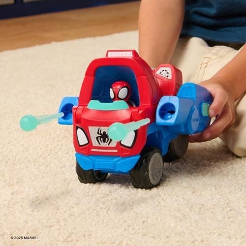 MARVEL Spidey and His Amazing Friends Spidey Transforming Web-Wave Cruiser - 9-Inch 2-In-1 Vehicle with Free Wheels and Web Dart Launchers thumbnail 6