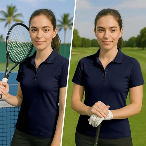 Women's Dry-Fit Golf Polo Shirts 3-Button Golf Polo's in 20 Colors XS-3XL Shirt thumbnail 7