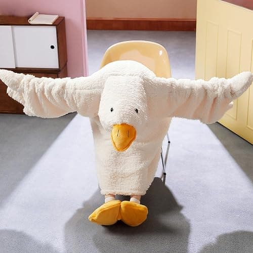 Wearable Goose Blanket Hoodie Onesie,Duck Oversized Blankets Hooded Costume for Adult & Kid,Warm Cozy Sleeping Bag thumbnail 2