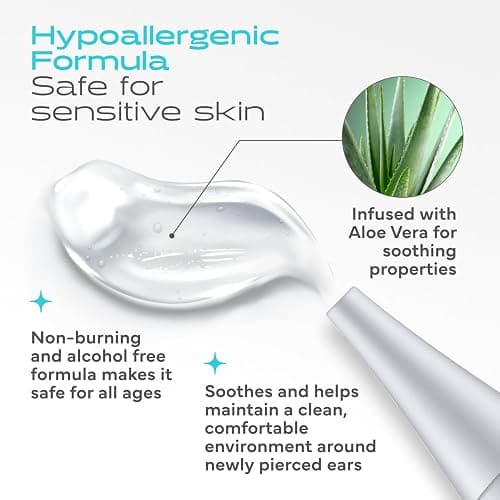 Studex Ear Piercing Care Gel – Ear Piercing Aftercare Gel with Soothing Aloe Extract to Protect Skin & Promote Recovery, Safe for Sensitive Skin (Pack of 2)… thumbnail 4