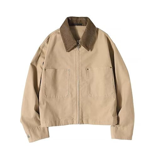 ⭐️⭐️⭐️ Zoziiee Womens Cropped Bomber Jacket Corduroy Collar Barn Coat Lightweight Utility Zip Up Cotton Canvas Workwear - Image 1