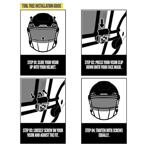 Nxtrnd VZR1 Football Visor, Flat Lens Technology, Fits Adult & Youth Football Helmets thumbnail 8
