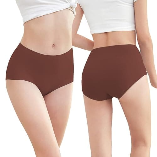 FallSweet No Show High Waist Briefs Underwear for Women Seamless Panties | Soft Seamless, No Show Design, Stays-In-Place High Waist Everyday Comfort, Full Back Coverage, S-3XL thumbnail 2