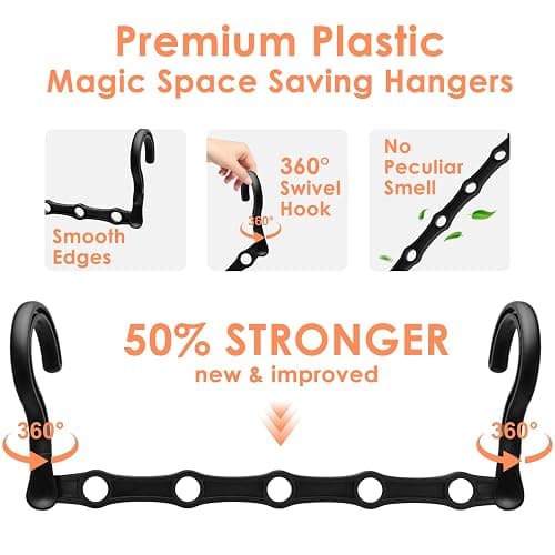 Closet Organizers and Storage, Sturdy Space Saving Hanger for Heavy Clothes, Upgraded Cascading Hangers, Magic Closet Organization Clothes Hangers, College Dorm Room Essentials for Girls, 8 Pack thumbnail 4
