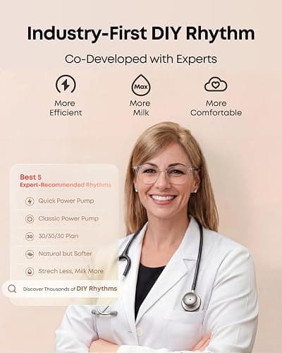 eufy Breast Pump S1 Pro, Heated Wearable Breast Pump, Electric and Hands-Free with Heating Technology, Portable Charging Case, App-Controlled Smart Rhythm, Hospital-Grade Suction, Ultra-Quiet thumbnail 5