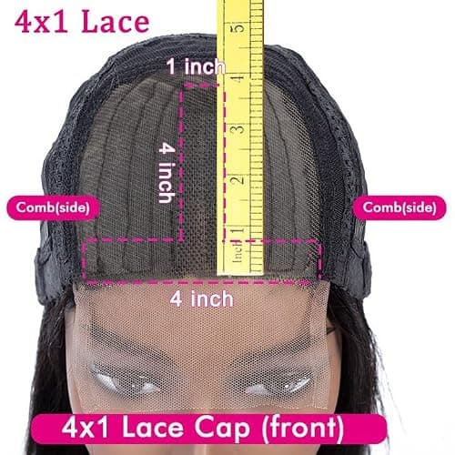 Creuost 34 Zoll Echthaar Perücke Straight 4X1 Swiss Spitze Lace Frontal Human Hair Wig haarspangen damen Unprocessed Brazilian Virgin Hair Pre Plucked With Natural Hairline #27 Honey Blonde thumbnail 4