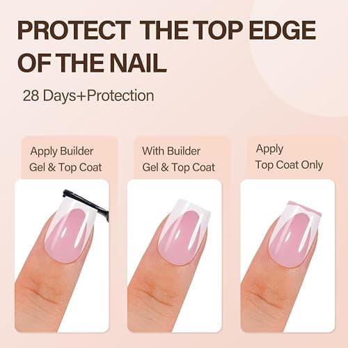 Vansiho Deep French Gel Nail Tips, 150Pcs Short Square French Tips Press on Nails, Pink Soft Gel Nails, Fake Nails for Nail Art DIY 15 Sizes thumbnail 5