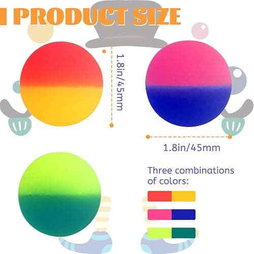 Irrmshr 18 Pcs Bouncy Balls for Kids,45 mm Jumbo Super Bouncy Balls,Rubber High Bouncing Balls in Bright Assorted Multi Colors for Boys Girls Birthday Party Favors Carnival Prizes thumbnail 3