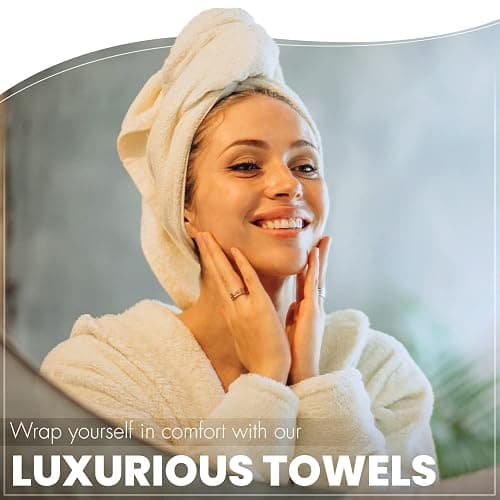 KAHAF Collection 6-Pack Bath Towels - Lightweight - Extra Absorbent - 100% Cotton - Shower towels (Multi, 27 inchesx54 inches) thumbnail 7