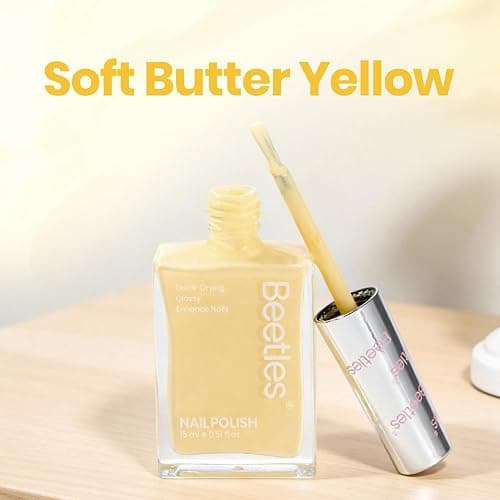 Beetles Soft Butter Yellow Nail Polish - 0.51Fl Oz/15ML, Pastel Yellow Nail Polish Quick Dry for Spring Nails, Long-Lasting Pastel Nails, Fingernail Art Effect for Manicure Salon thumbnail 5