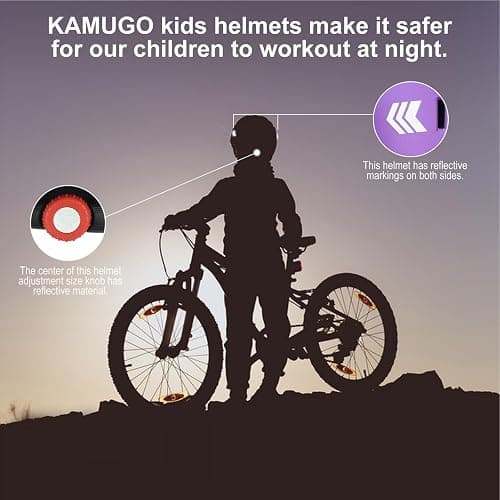 KAMUGO Toddler Helmet Kids Bike Helmet for Girls Boys Ages 2-8 Years,Toddler Bicycle Helmet Suitable for Skateboard Scooter Roller Skating Inline Roller Skating - Purple thumbnail 8