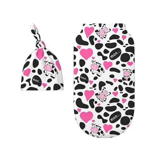 Cute Cow Swaddle Blankets Soft Receiving Blanket Baby Swaddle Wrap for Baby Girls Boys thumbnail 5