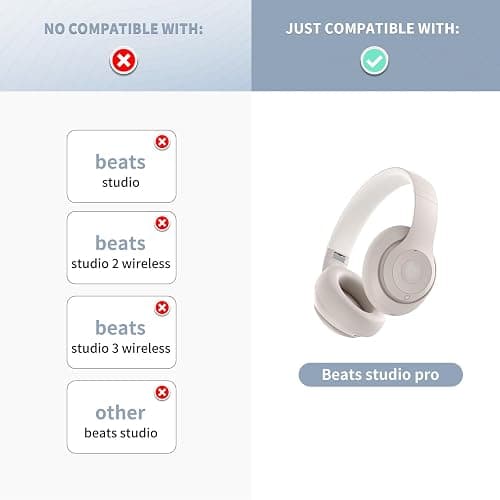 MC Magic Cushion Replacement Ear Pads for Beats Studio pro,High-Density, Shock-Absorbing Foam,Protein Leather,Doesn't fit Any Other Studio Models (Sandstone) thumbnail 2