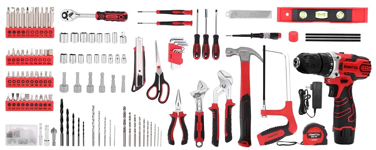 KingTool 276-Piece Tool Set Kit - Tool kit with 12V Cordless Power Drill Driver Toolbox Storage Case with Drawer, Drill Set Perfect for Homeowner, Diyer, Handyman thumbnail 4
