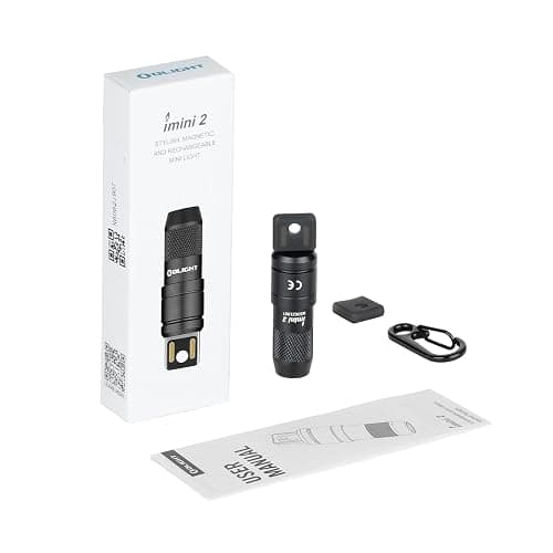 OLIGHT IMINI 2 EDC Rechargeable Keychain Flashlight, 50 Lumens Compact and Portable Mini LED Keyring Lights with Built-in Battery Ideal for Everyday Carry and Emergencies (Black) thumbnail 9