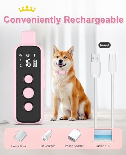 Bousnic Shock Collar for Dogs - Waterproof Rechargeable Dog Electric Training Collar with Remote for Small Medium Large Dogs with Beep, Vibration, Safe Shock Modes (8-120 Lbs) thumbnail 7