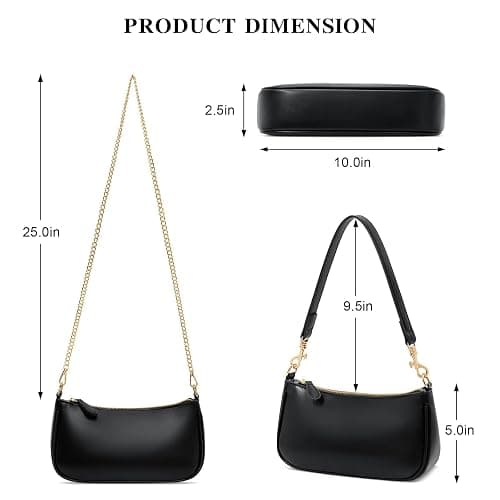 KKXIU Small Shoulder Bag for Women - Mini Purses for Women Vegan Leather Purse Classic Retro Handbag with Removable Strap thumbnail 6