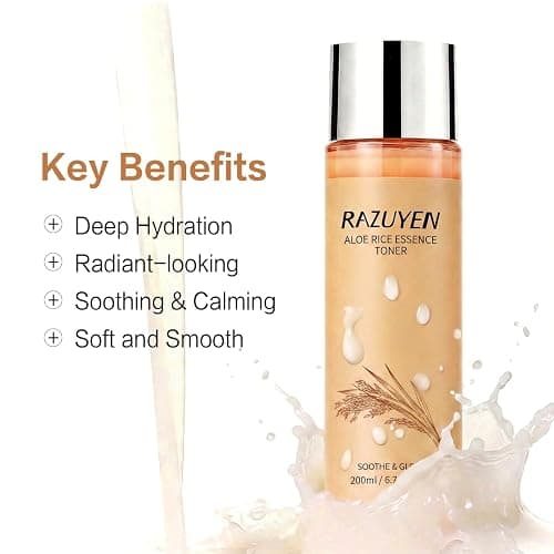 RAZUYEN Rice Toner with Aloe Leaf Water, Niacinamide and Centella Asiatica, Milky Toner for Soothing and Glowing Skin, Vegan, Alcohol and Fragrance Free thumbnail 4