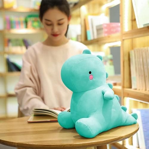VHYHCY Cute Dinosaur Plush Toys, Fat Dinosaur Stuffed Animals Toys Dolls, Soft Plush Stuffed Animal Dino Plushie, Birthday Gifts for Kids Girls Boys Light Blue 20 inch thumbnail 4