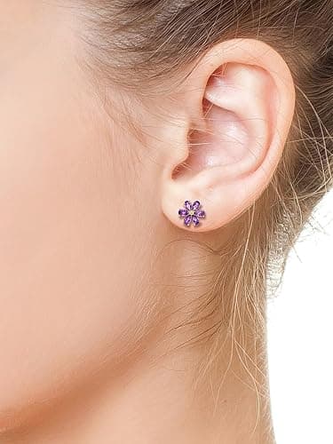 Saks Fifth Avenue Collection, 14K Yellow Gold, Amethyst & 0.01 TCW Diamond Stud Earrings thumbnail 2