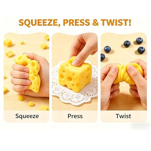 10in Giant Butter Squishy, Extra Large 14oz Big Jumbo Butters Squeeze Stress Balls, Slow Rising Fun Butter Stick for Anxiety Relief Fidget Adults (B-1pcs Cheese Squishy) thumbnail 6