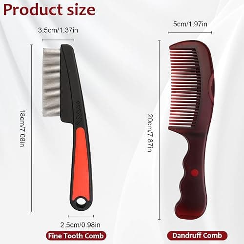 Dandruff Comb, 2 Pcs Scalp Sweep Detoxing Hair brush Set for Dandruff Removal, Scalp Build Up Remover and Stainless Steel Fine Tooth Comb for Scalp Massage Combs thumbnail 5