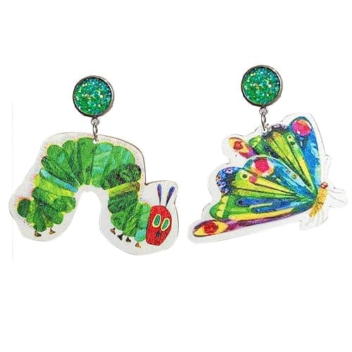 Dreuyet Handmade Earring Teacher Earrings Acrylic Cartoon Animal Drop Earrings Hungry Caterpillar Earring for Women Reading Teachers Gift - Image 1