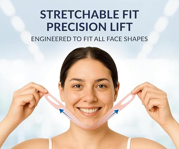 Stylia V Line Lifting Collagen Mask - Lift, Firm & Contour Jawline - Tightening Double Chin Strap with Hyaluronic Acid & Aloe - Neck Lift & Face Tightening Mask - Jawline Shaper Face Lift Tape (7PC) thumbnail 8