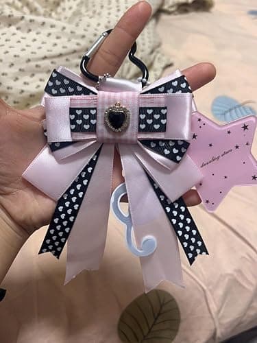 Xiulaiyi Harajuku Gyaru Accessories Whimsy Twee Bow Keychains Y2k Kawaii Star Bag Charm Cutecore Shoujo Keychain thumbnail 3
