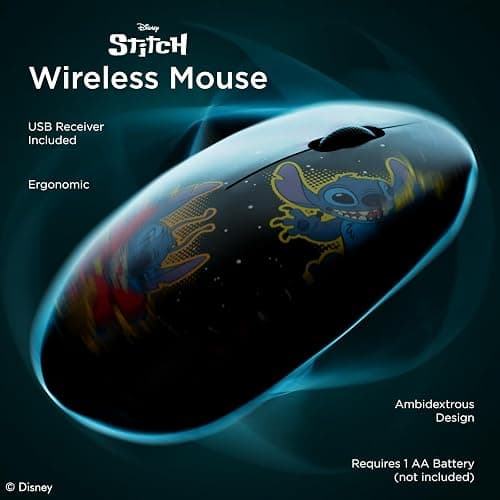 iJoy Disney Lilo and Stitch Wireless Mouse, Bluetooth Ergonomic Mouse Computer Accessories for Laptop Computer or Mini PC and Stitch Gifts for Women, Men, and All Fans of Stitch Stuff thumbnail 2
