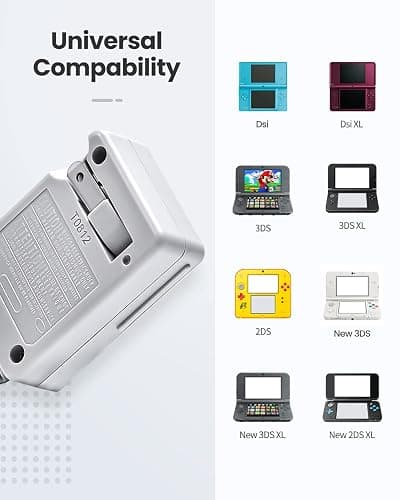 3DS Charger, VOYEE 3DS Charger Compatible with Nintendo 3DS/ DSi/DSi XL/ 2DS/ 2DS XL/New 3DS 100-240V Wall Plug Adapter thumbnail 2